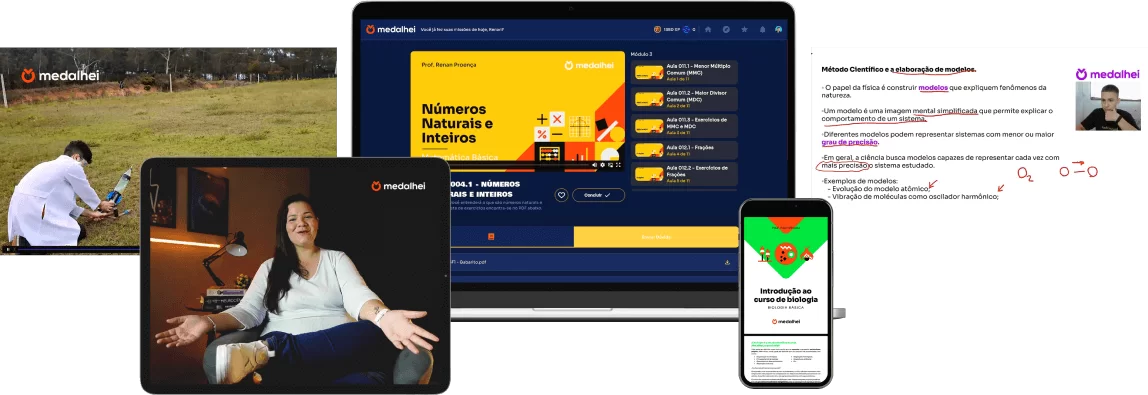 Plataforma Medalhei com aulas, materiais e conteúdos olímpicos