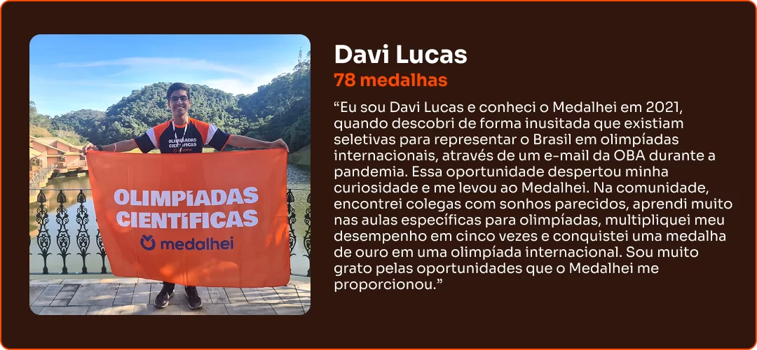 Depoimento de aluno Medalhei