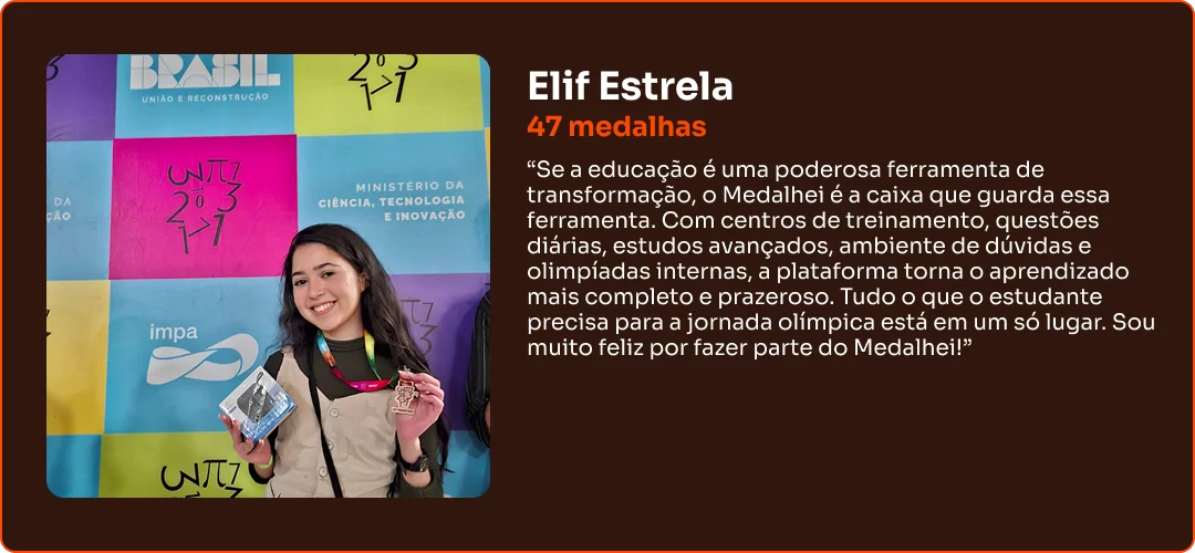 Depoimento de aluno Medalhei