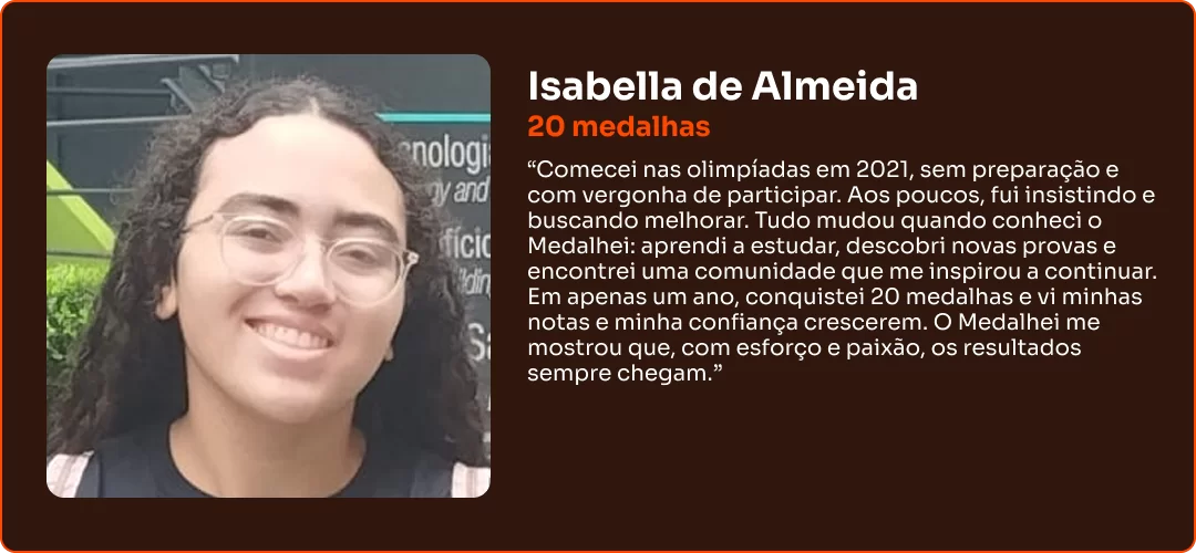 Depoimento de aluno Medalhei