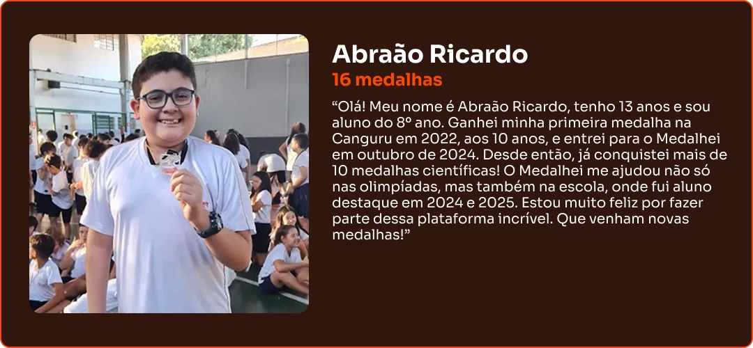 Depoimento de aluno Medalhei