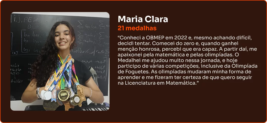 Depoimento de aluno Medalhei
