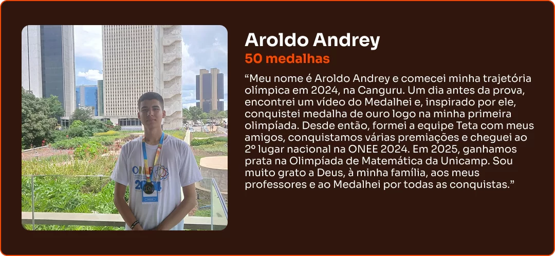 Depoimento de aluno Medalhei