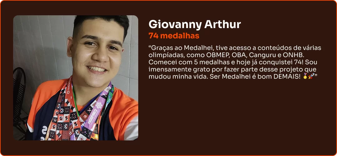 Depoimento de aluno Medalhei