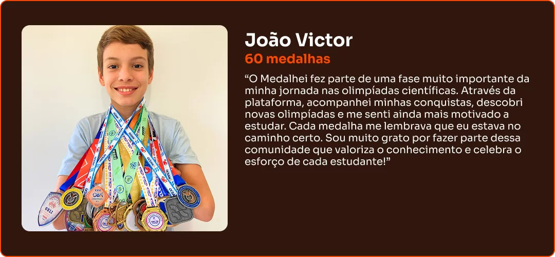 Depoimento de aluno Medalhei