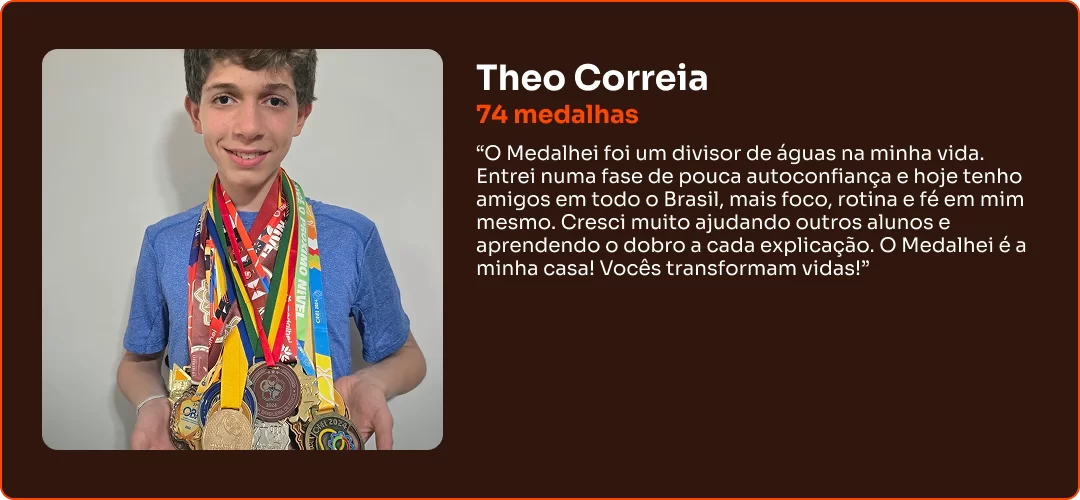 Depoimento de aluno Medalhei