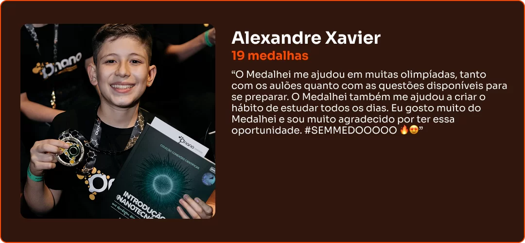 Depoimento de aluno Medalhei